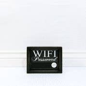 19096 - 8x6x1.5 wood frmd chlkbrd sign (WIFI PSSWRD) bk/wh