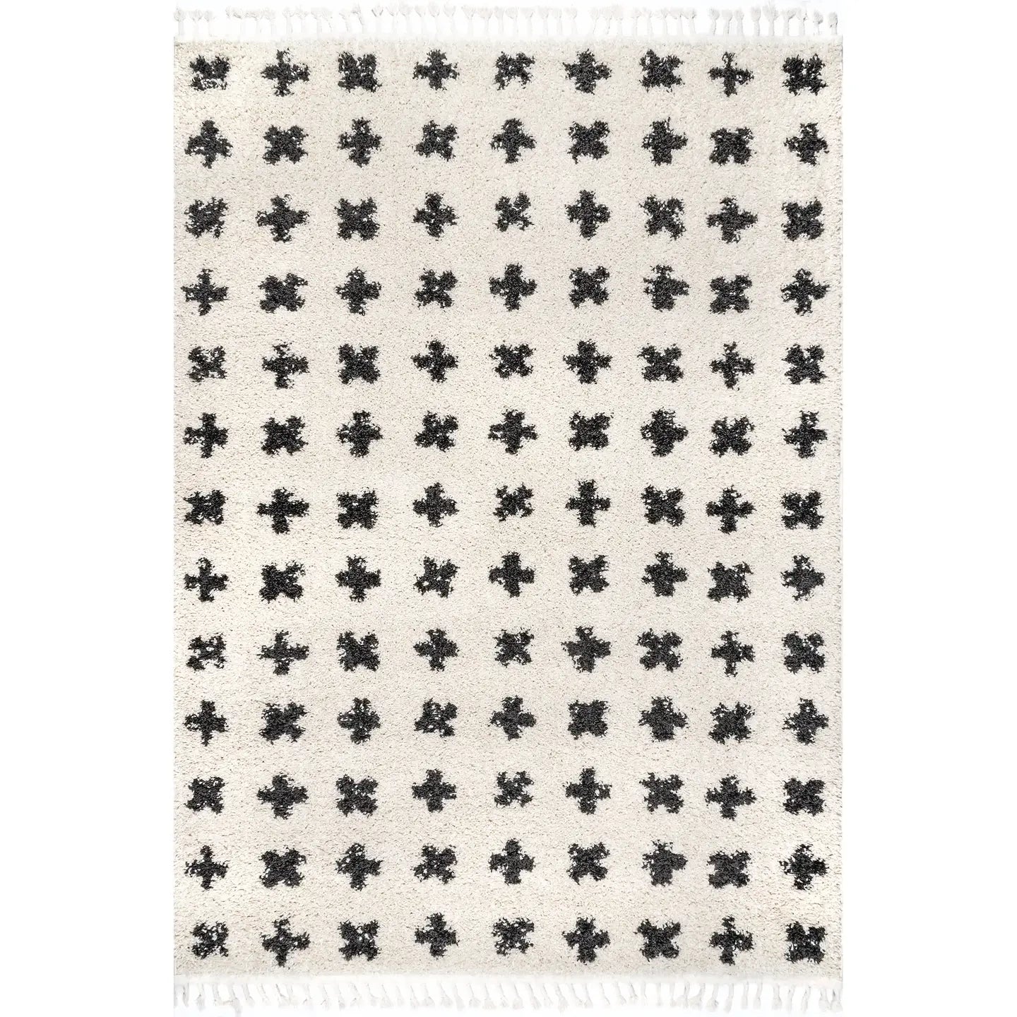 Cross Cozy Shag Tassel Area Rug