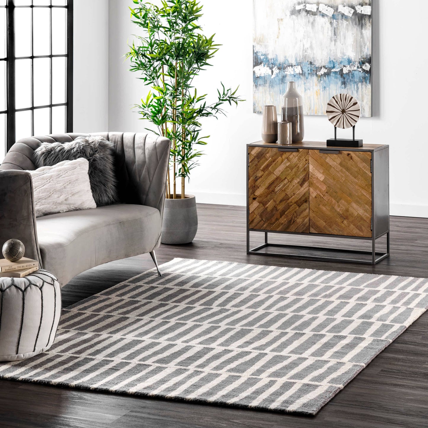 Hand Tufted Lemuel Area Rug: Black / Runner / 2' 6" x 6'