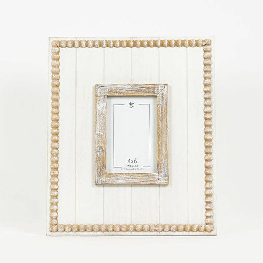 11590 - 12x14x1.5 wd beaded photo frame,  (4x6) photo