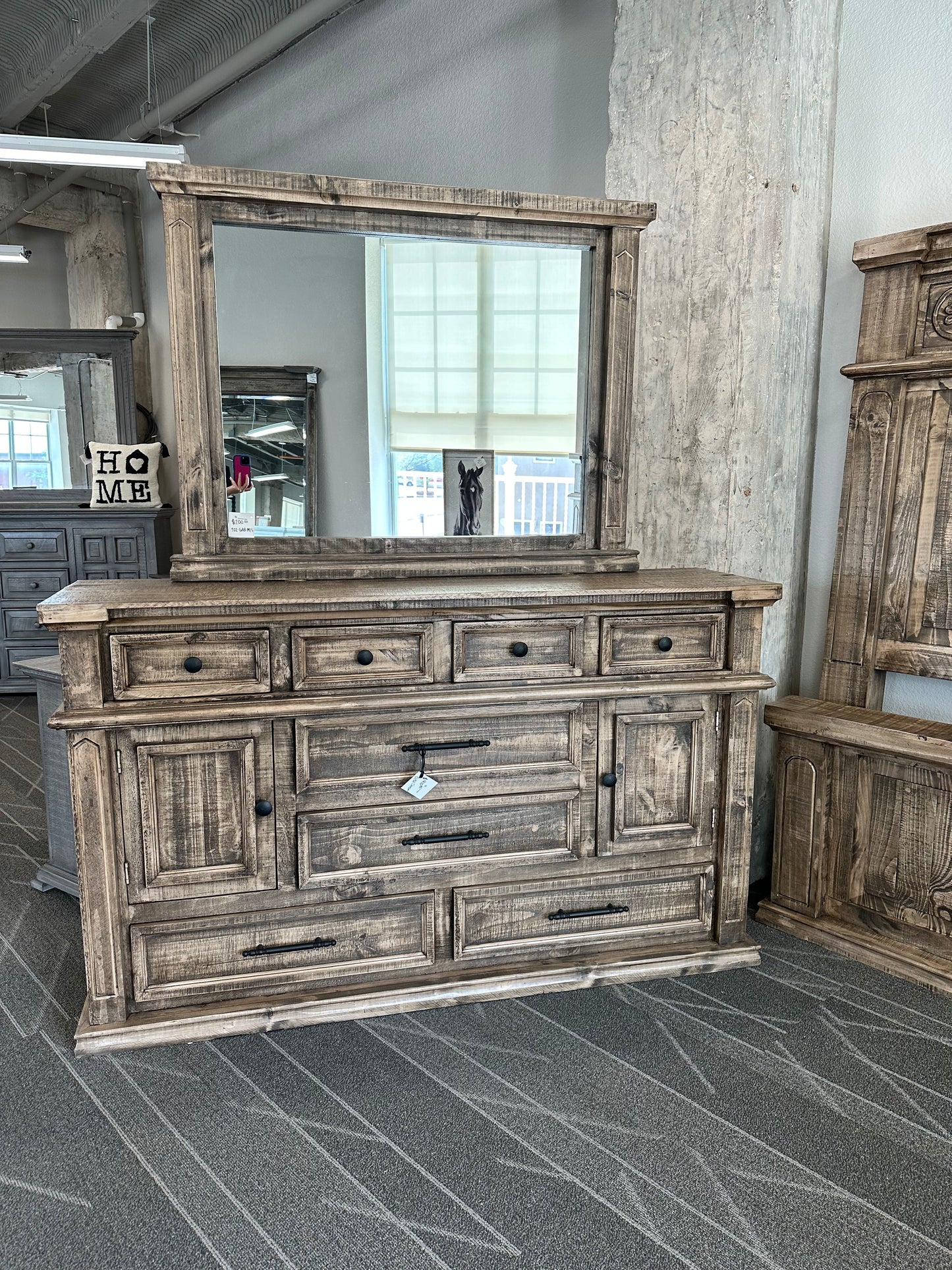 Gabriella sandstone Dresser With Mirror