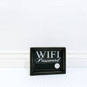 19096 - 8x6x1.5 wood frmd chlkbrd sign (WIFI PSSWRD) bk/wh