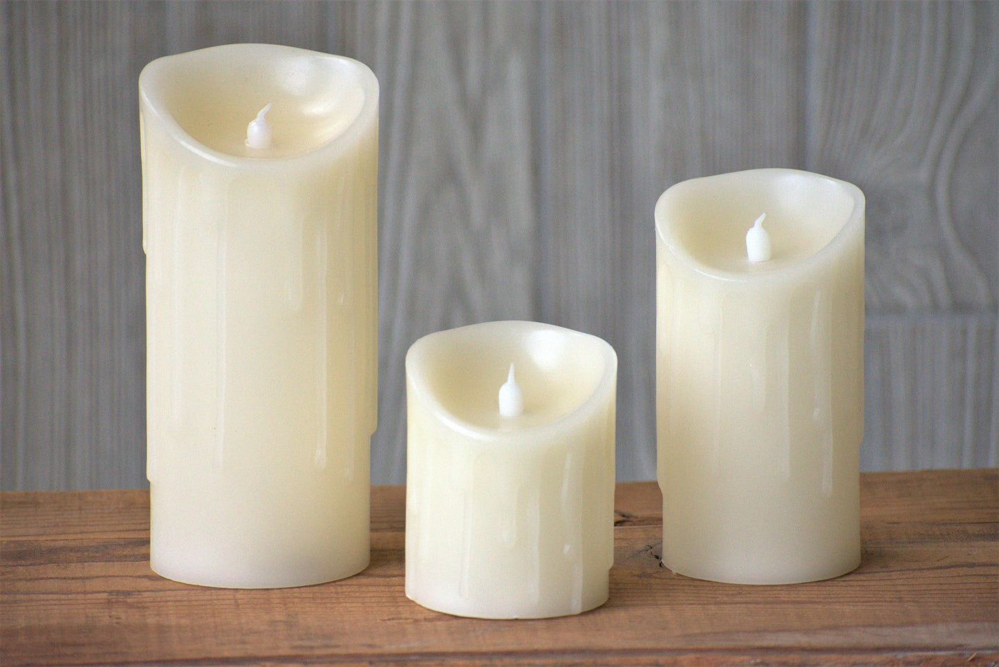 Cream Drip Silicone Dip LED Candle 3in by 6in